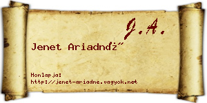 Jenet Ariadné névjegykártya